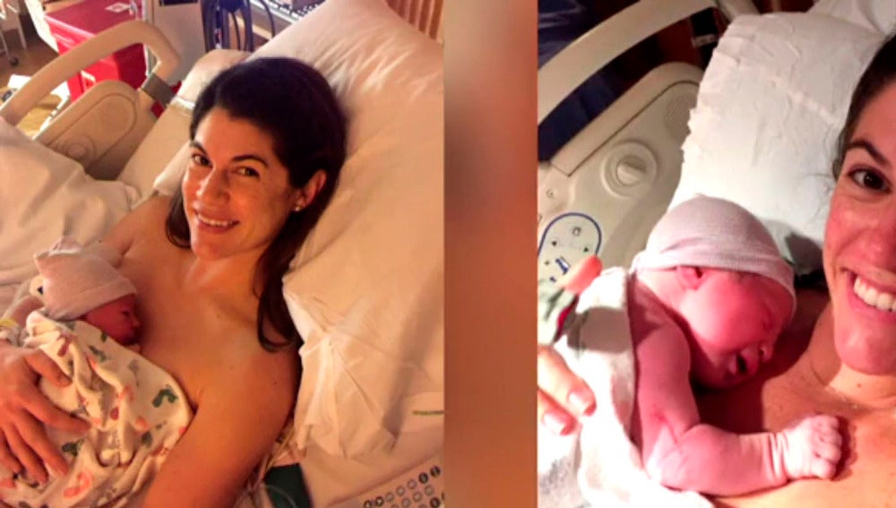 Sarah Mariuz y Leah Rodgers tras dar a luz