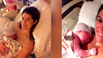 Sarah Mariuz y Leah Rodgers tras dar a luz