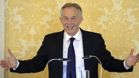 Tony Blair durante una rueda de prensa Tony Blair durante una rueda de prensa
