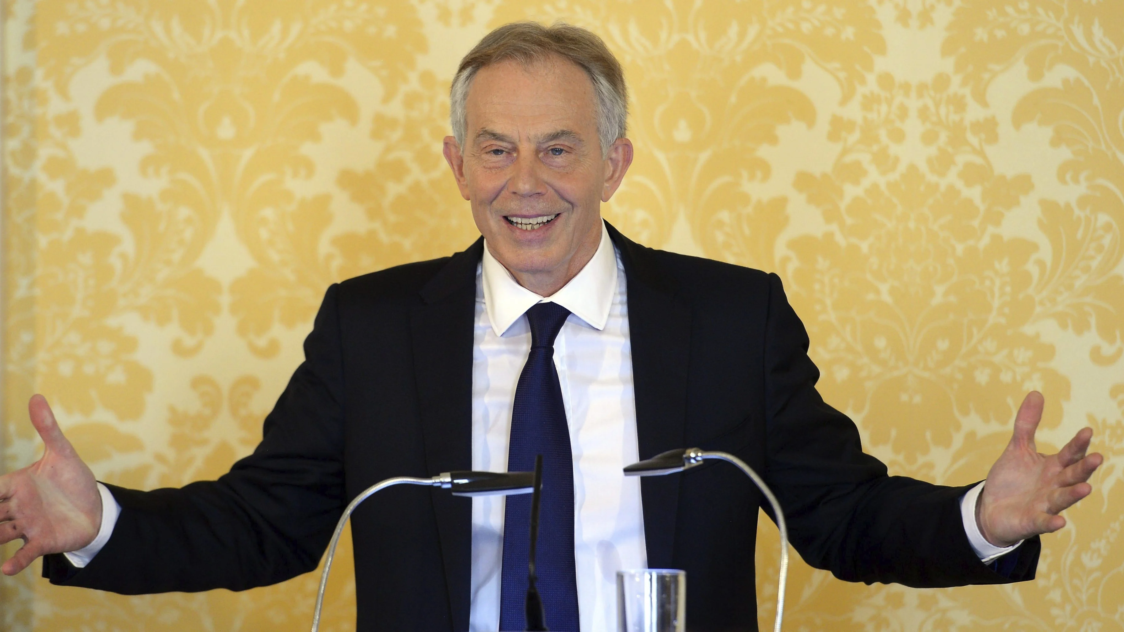 Tony Blair durante una rueda de prensa