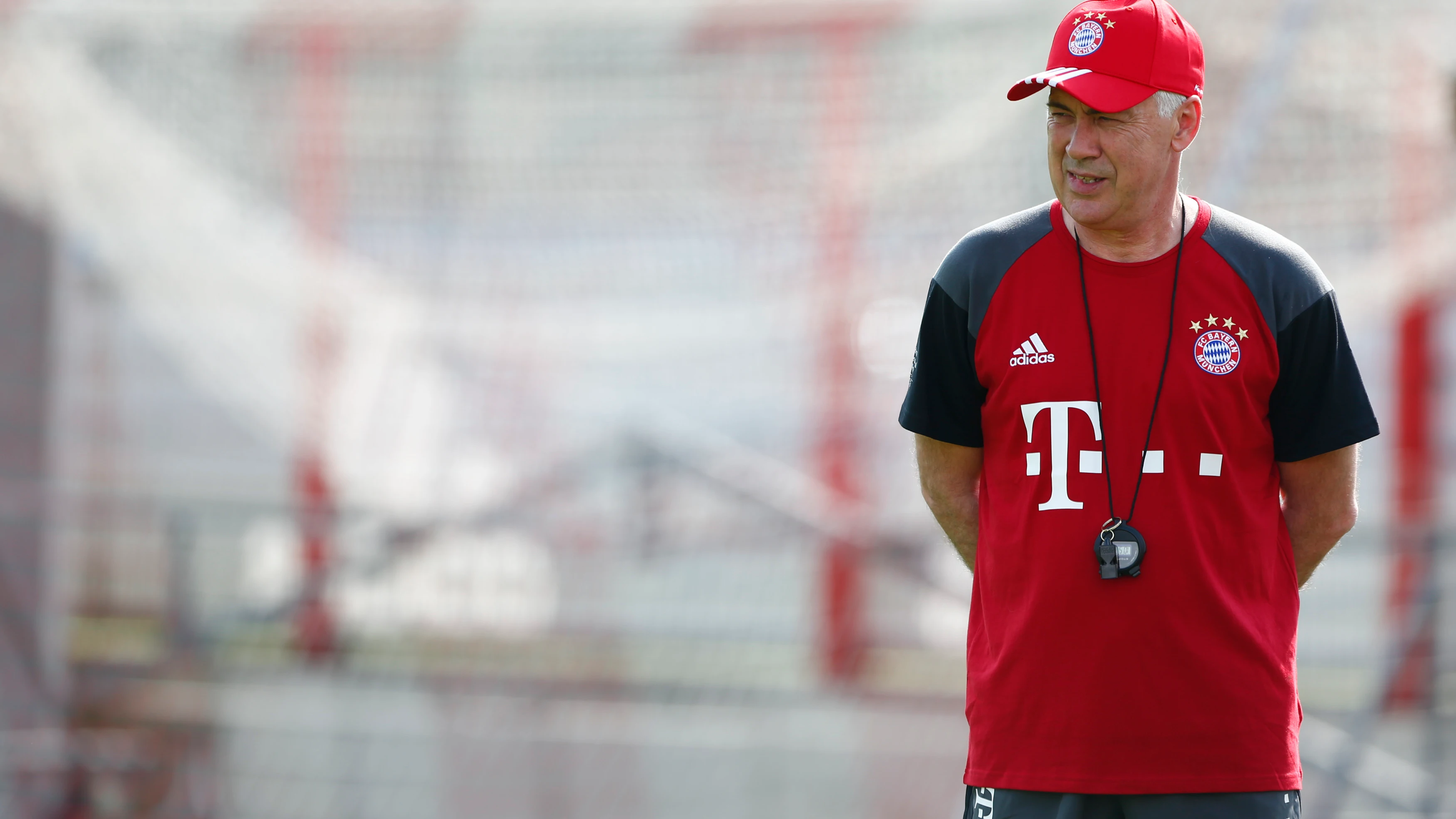 Carlo Ancelotti, durante su primer entrenamiento con el Bayern