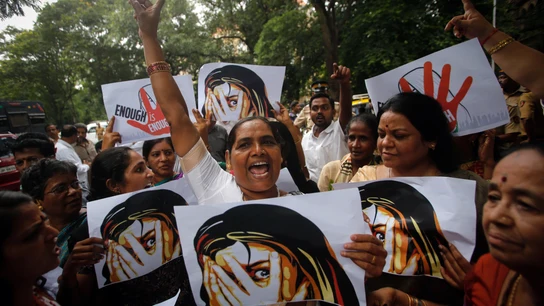 Imagen de archivo de una protesta contra las violaciones en la India Imagen de archivo de una protesta contra las violaciones en la India