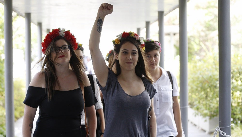 activistas de Femen, a su llegada al Juzgado de lo Penal