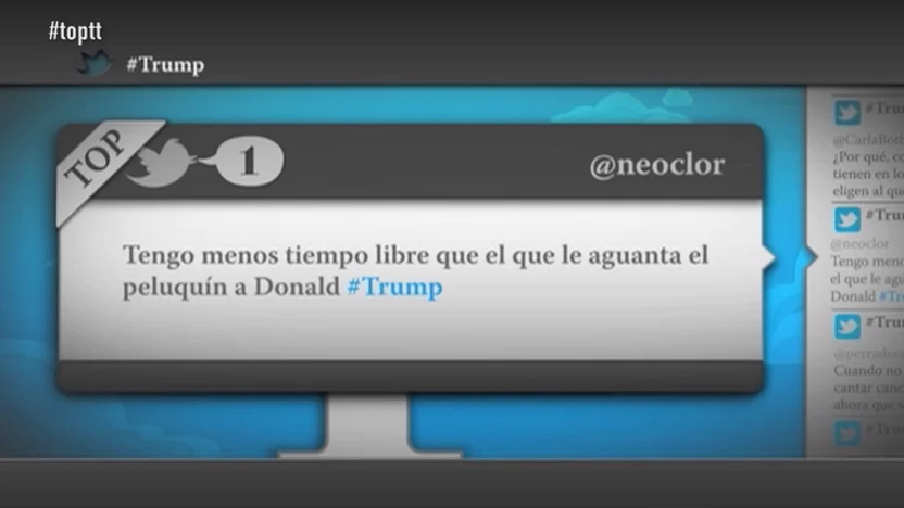 Frame 52.95205 de: @neoclor: "Tengo menos tiempo libre que el que le aguanta el peluquín a Donald Trump"