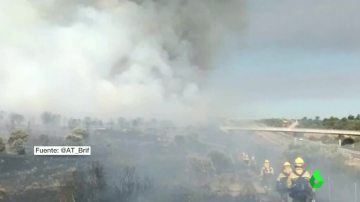 Incendio en la A-52 de Zamora
