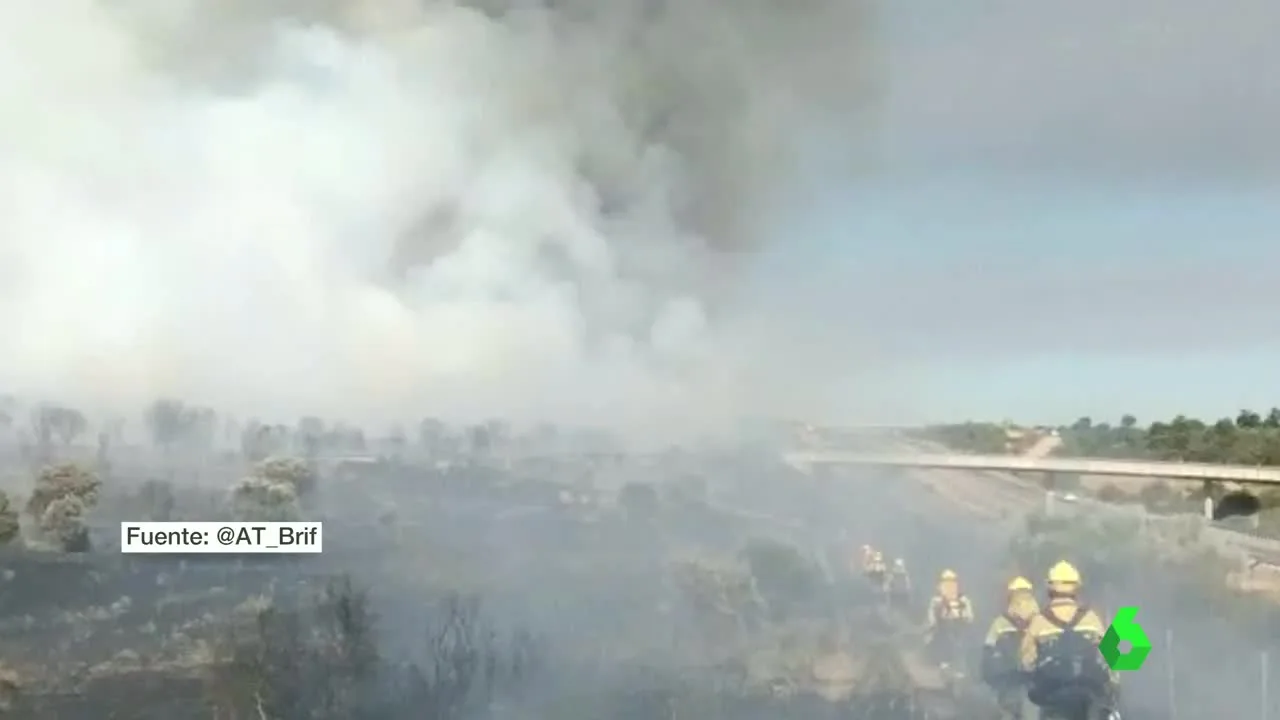 Incendio en la A-52 de Zamora