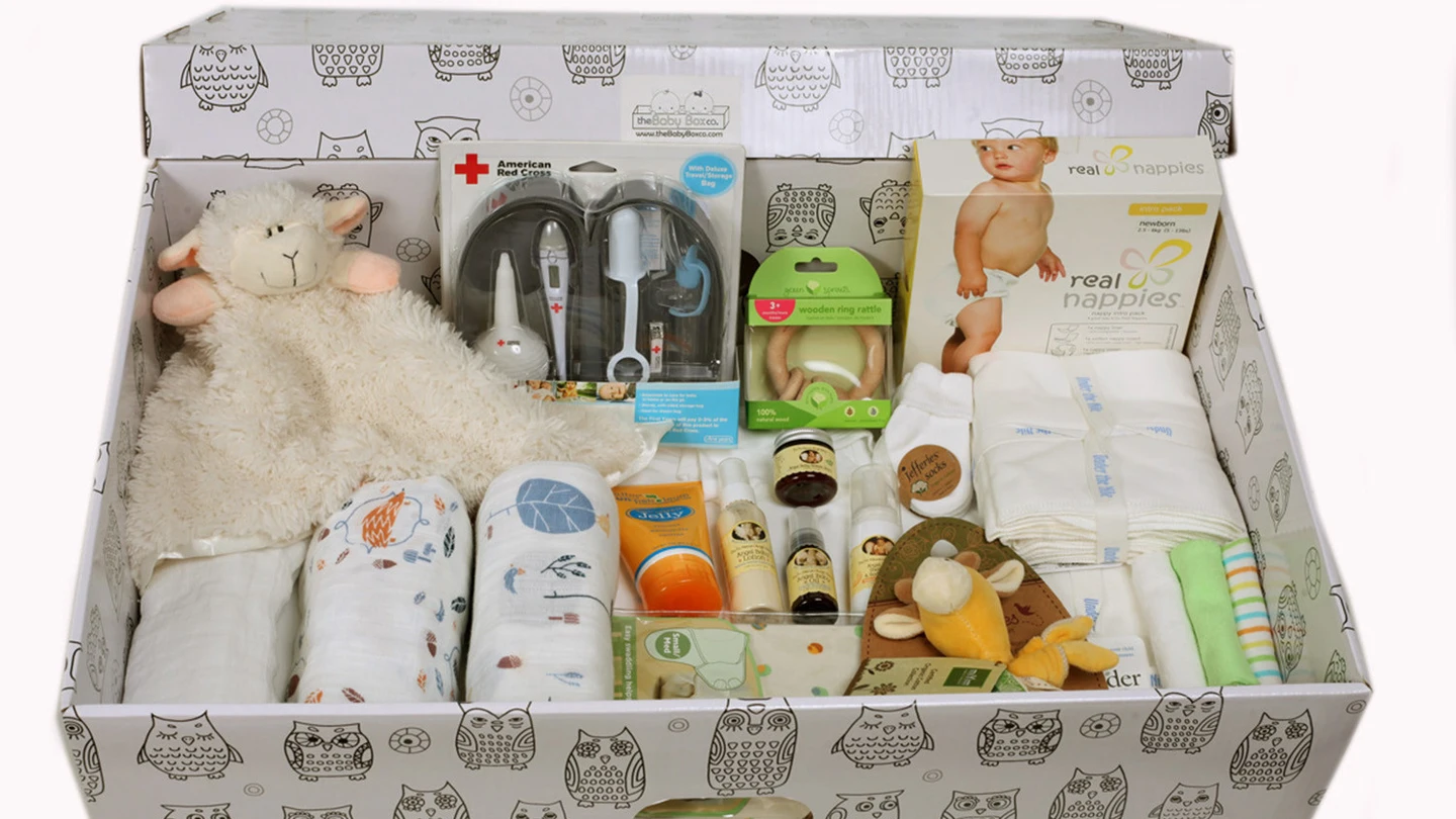 Caja de regalos como la que reciben los recién nacidos en Finlandia Caja de regalos como la que reciben los recién nacidos en Finlandia
