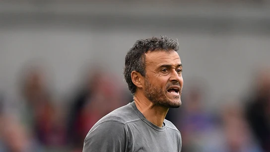 Luis Enrique, durante el amistoso Céltic de Glasgow-Barcelona Luis Enrique, durante el amistoso Céltic de Glasgow-Barcelona