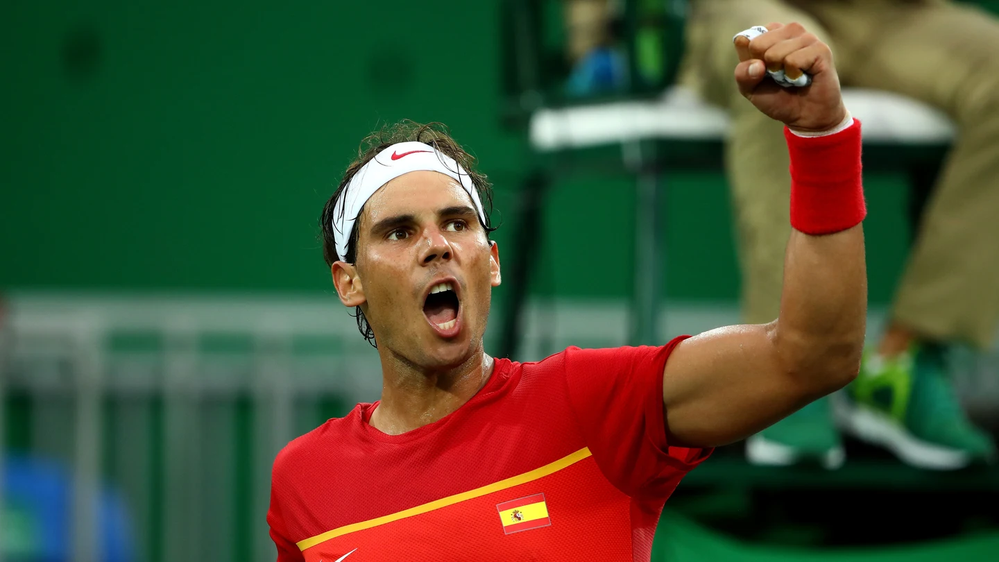 Rafa Nadal celebra un punto ante Delbonis Rafa Nadal celebra un punto ante Delbonis