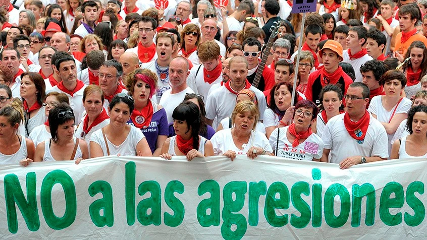 Protesta por las agresiones sexuales en Pamplona durante los Sanfermines