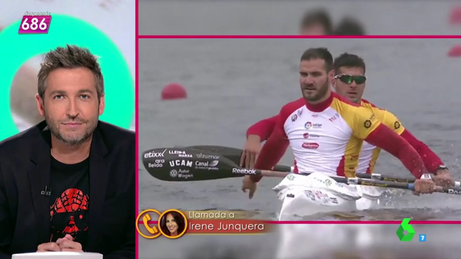 Frame 55.84022 de: Irene Junquera se pone en contacto con Zapeando desde los Juegos Olímpicos: "He tocado la medalla y me extraña que no se hagan una contractura con lo que pesa"