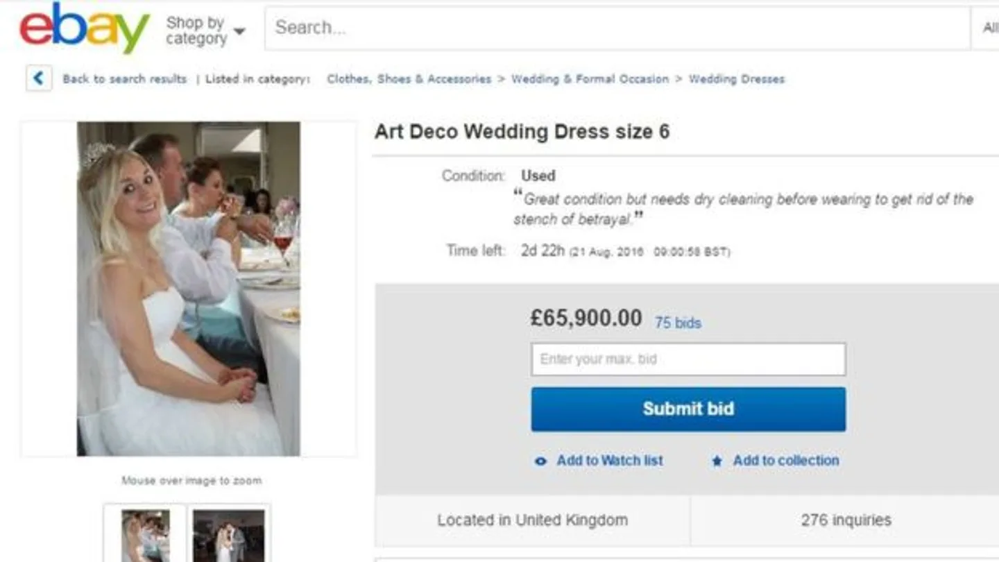 El anuncio de eBay que ha publicado Samantha El anuncio de eBay que ha publicado Samantha
