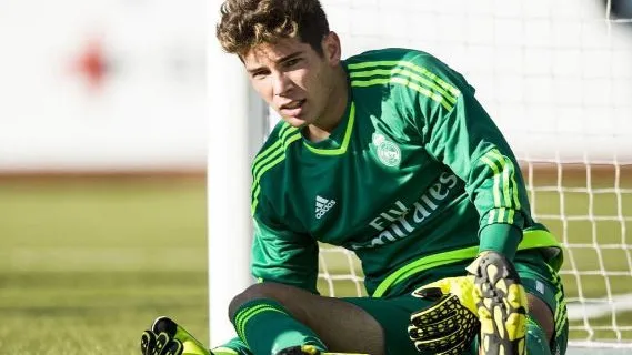 Luca Zidane durante los entrenamientos del Castilla 