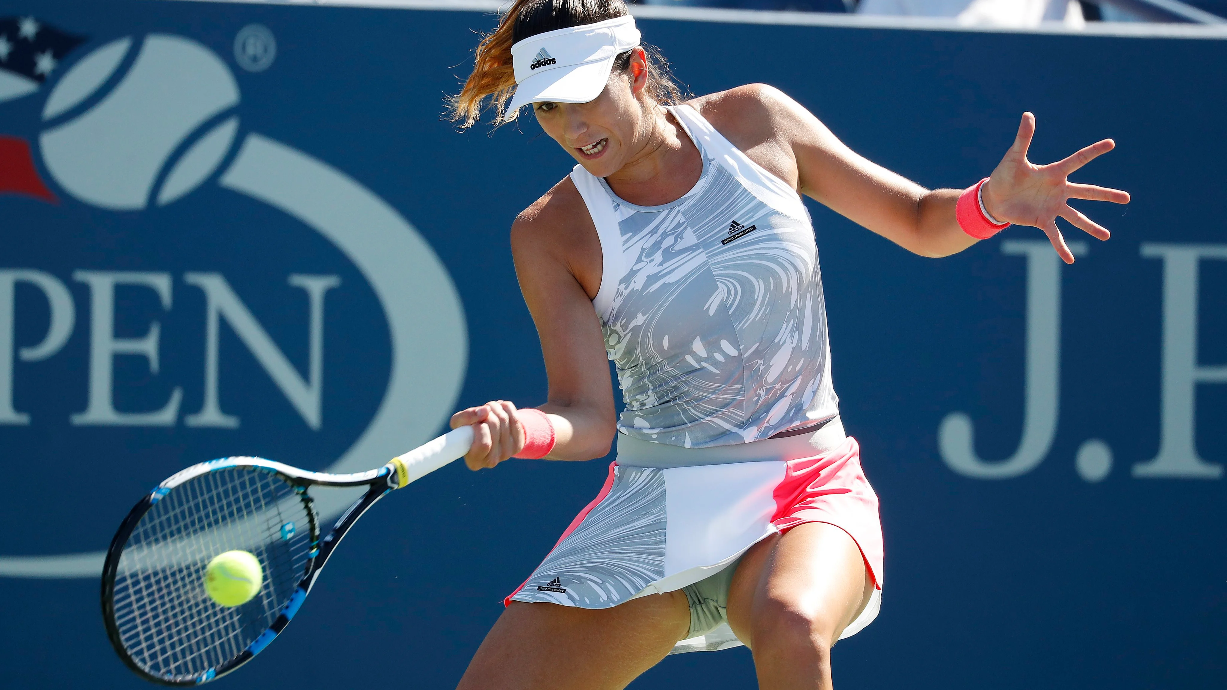 Garbiñe Muguruza, durante su partido en el US Open