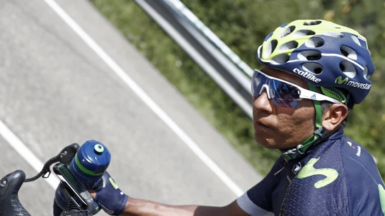 Nairo Quintana, durante la etapa de los Lagos de Covadonga Nairo Quintana, durante la etapa de los Lagos de Covadonga