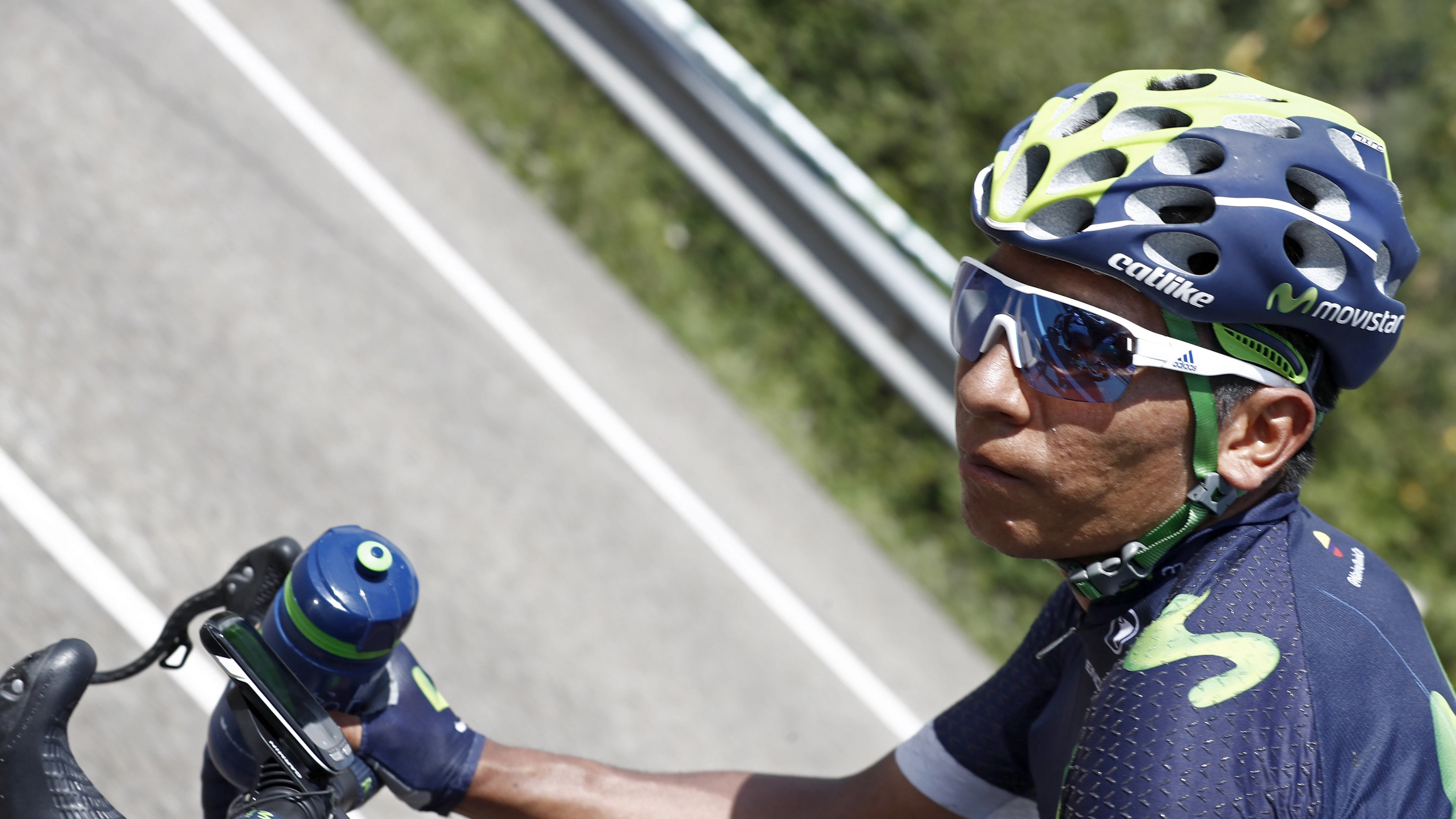 Nairo Quintana, durante la etapa de los Lagos de Covadonga Nairo Quintana, durante la etapa de los Lagos de Covadonga