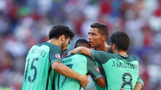 Portugal celebra un gol durante la Eurocopa Portugal celebra un gol durante la Eurocopa
