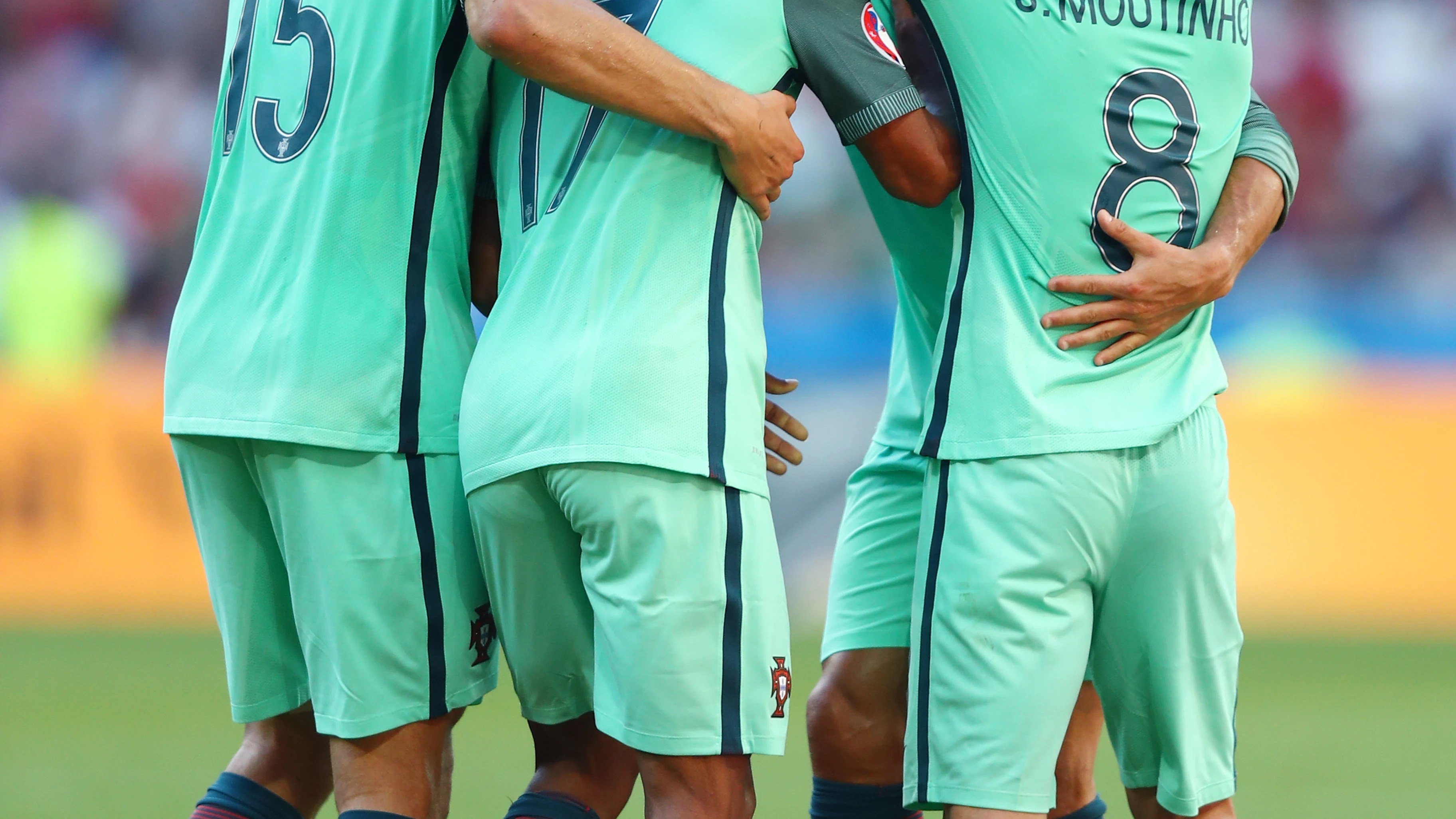 Portugal celebra un gol durante la Eurocopa