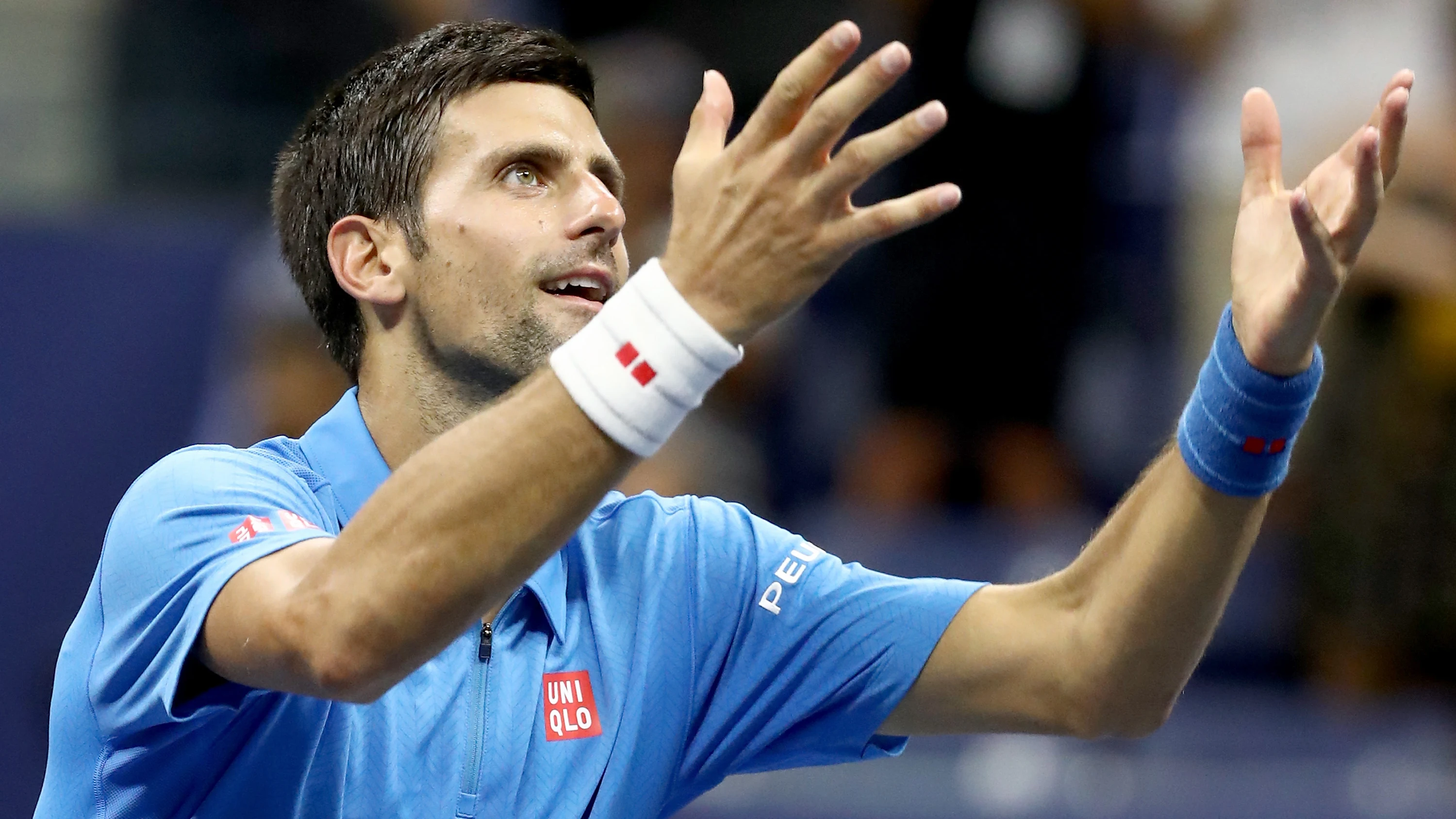 Djokovic celebrando su triunfo ante Janowicz en el US Open