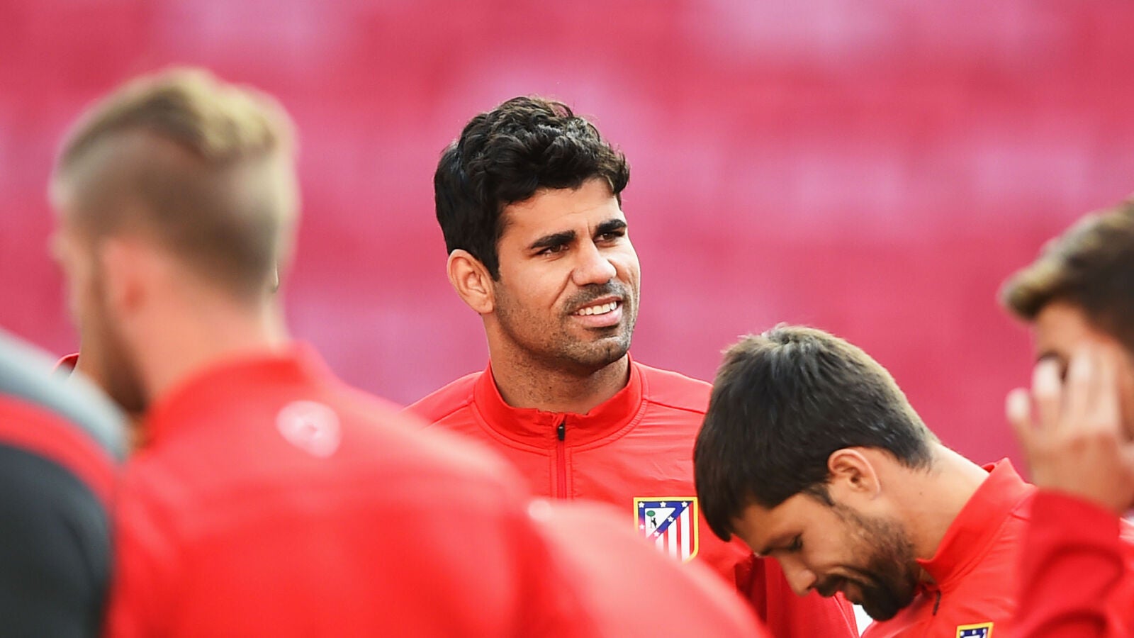 Diego Costa, durante un entrenamiento con el Atl&eacute;tico de Madrid