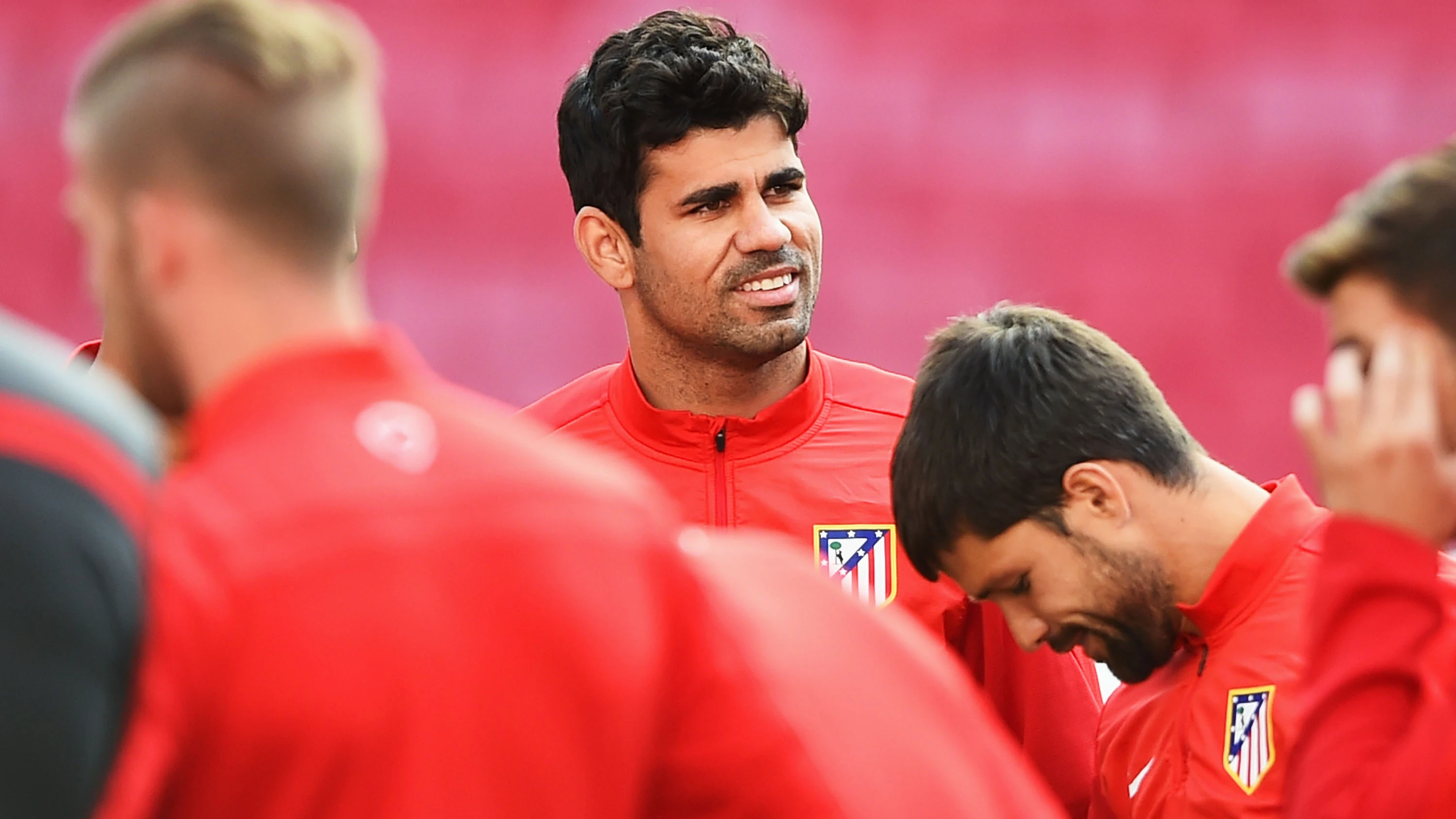 Diego Costa, durante un entrenamiento con el Atlético de Madrid