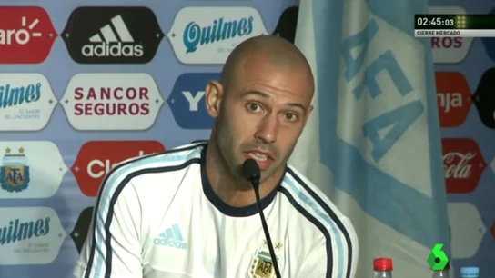 Mascherano, en una concentración de la Selección Argentina Mascherano, en una concentración de la Selección Argentina