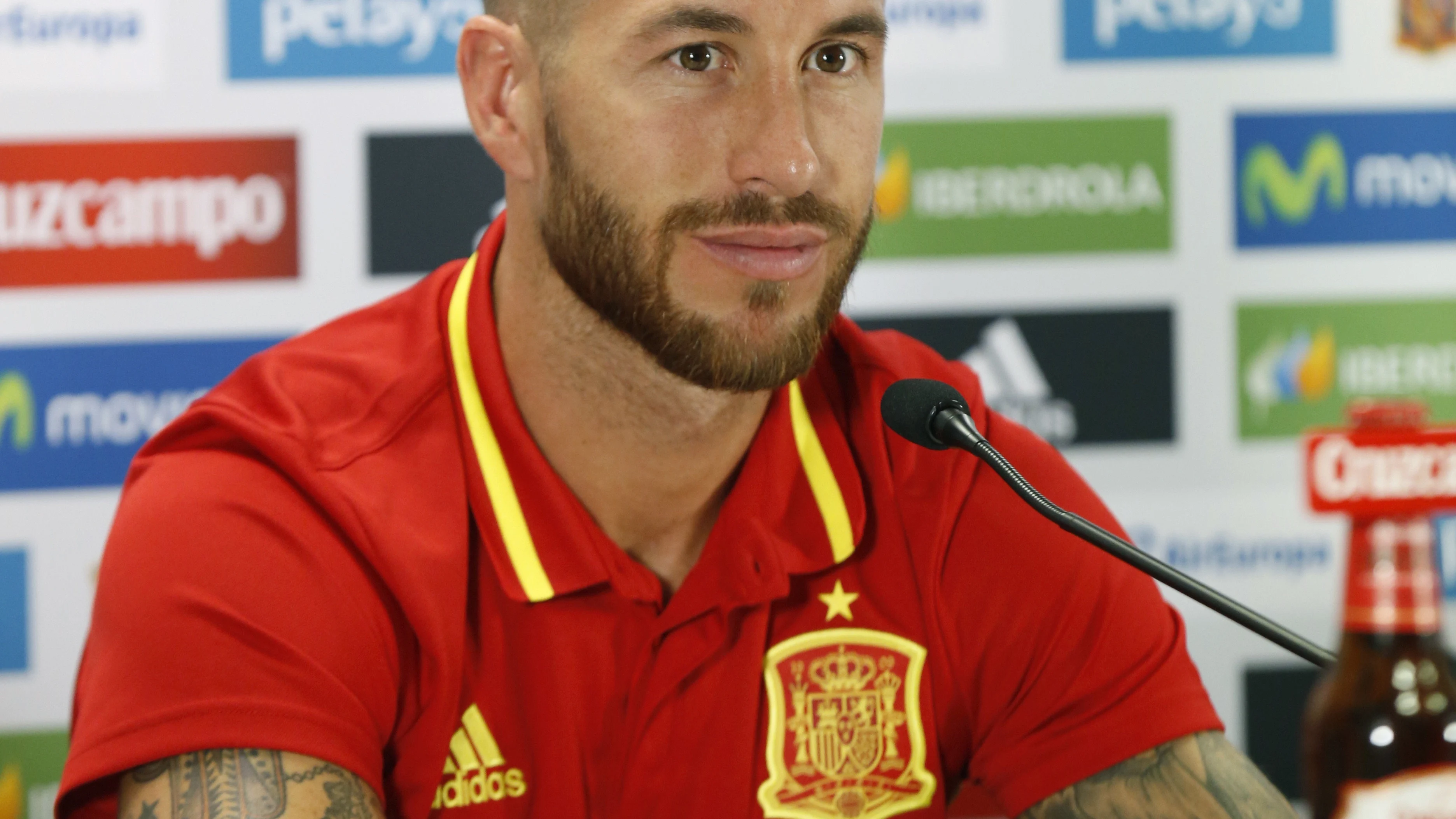Sergio Ramos, durante la rueda de prensa Sergio Ramos, durante la rueda de prensa