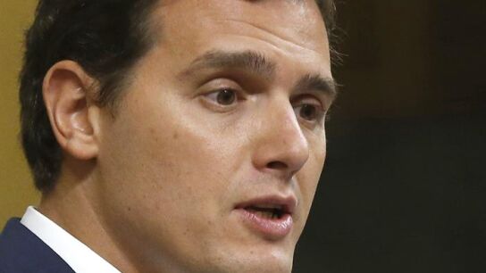 Albert Rivera, durante su intervenci&oacute;n en la segunda sesi&oacute;n del debate de investidura