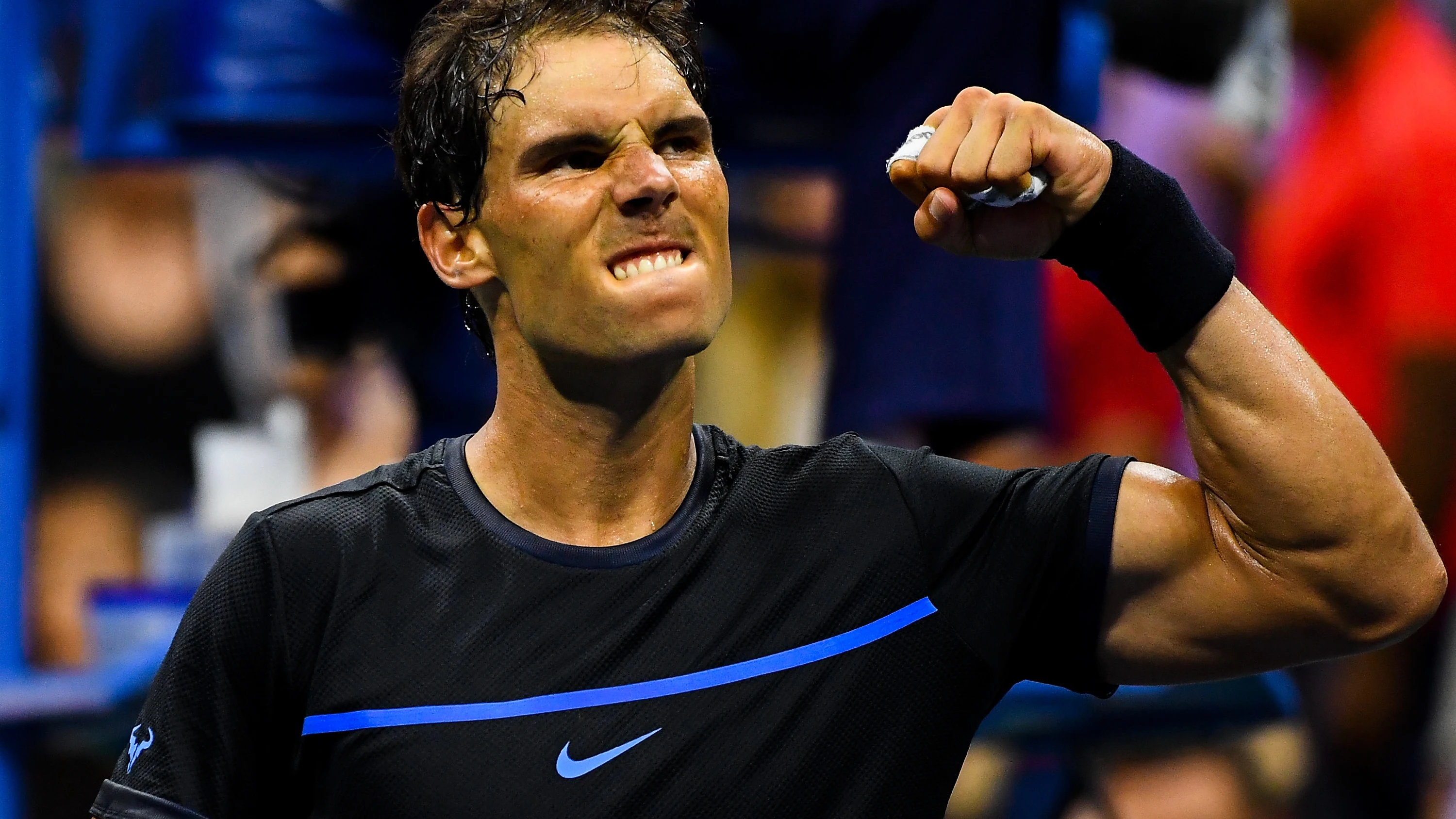 Rafa Nadal celebra la victoria ante Seppi Rafa Nadal celebra la victoria ante Seppi