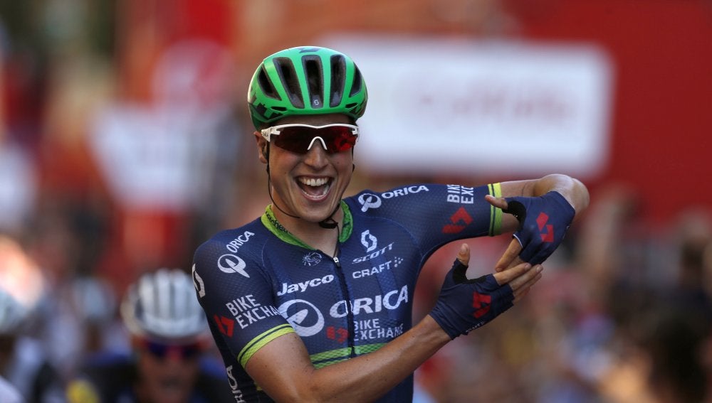Keukeleire celebra su victoria en la etapa de la Vuelta