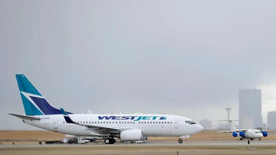 Un avión de WestJet Un avión de WestJet