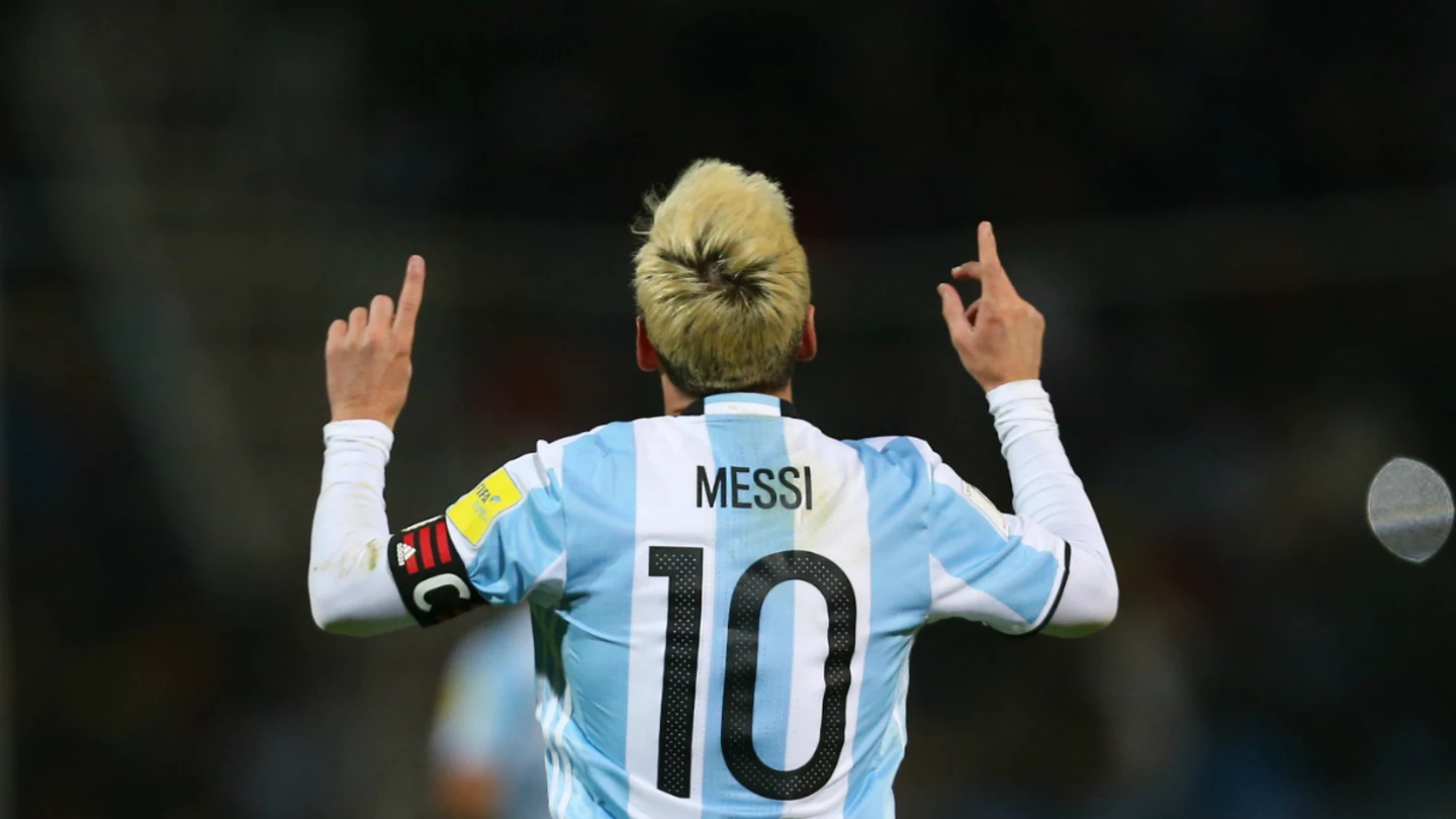 Messi celebra un gol con Argentina Messi celebra un gol con Argentina