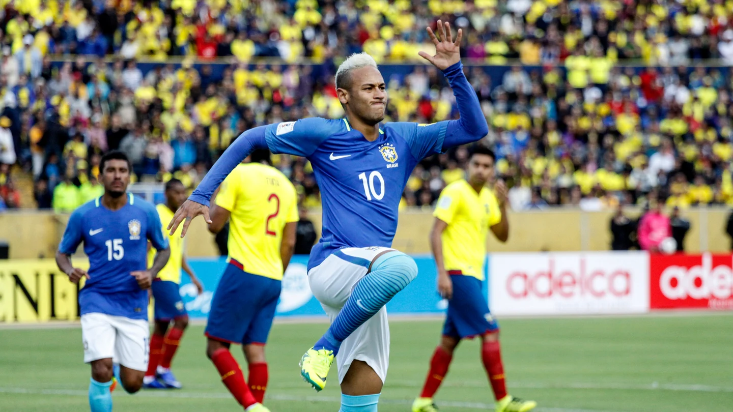 Neymar celebrando el 0-1 ante Ecuador. Neymar celebrando el 0-1 ante Ecuador.