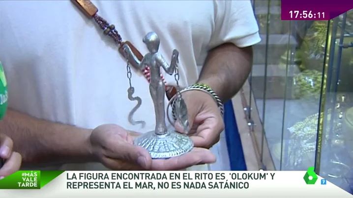 Frame 43.032681 de: Olokum, la estatua de un santo cubano encontrada en Calpe con restos humanos que representa los océanos 