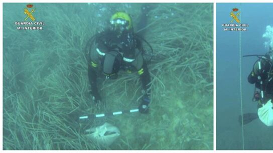  La Guardia Civil ha hallado una nueva s&aacute;bana anudada que al parecer contendr&iacute;a restos humanos y objetos supuestamente usados en rituales de santer&iacute;a en aguas cercanas al Pe&ntilde;&oacute;n de Ifach de Calpe, en Alicante.