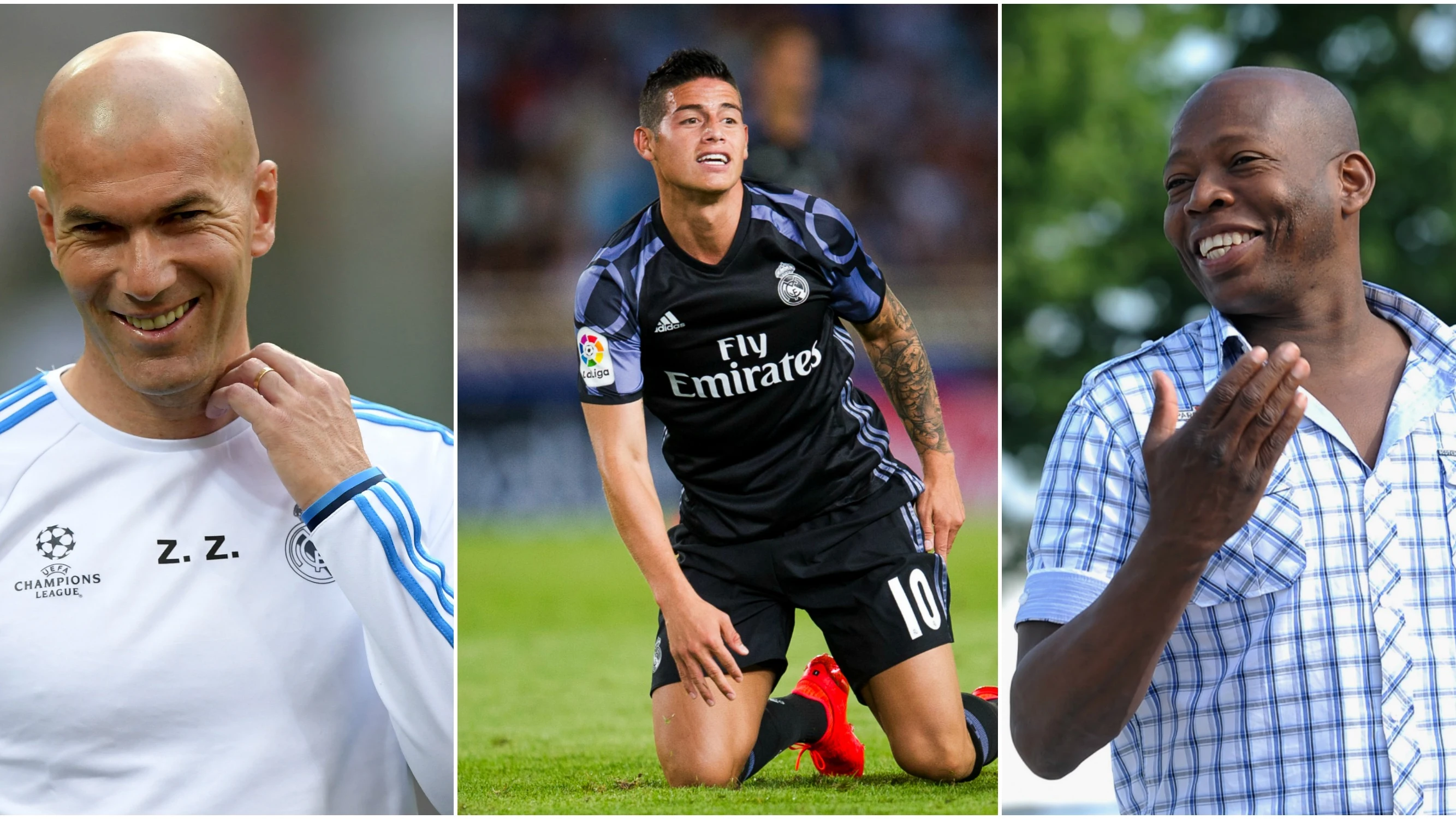 Zidane, James y Asprilla