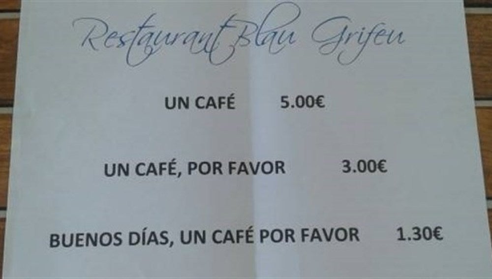 Un restaurante de Girona premia la buena educación