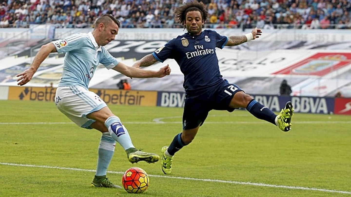 Aspas jugando contra el Madrid. Aspas jugando contra el Madrid.
