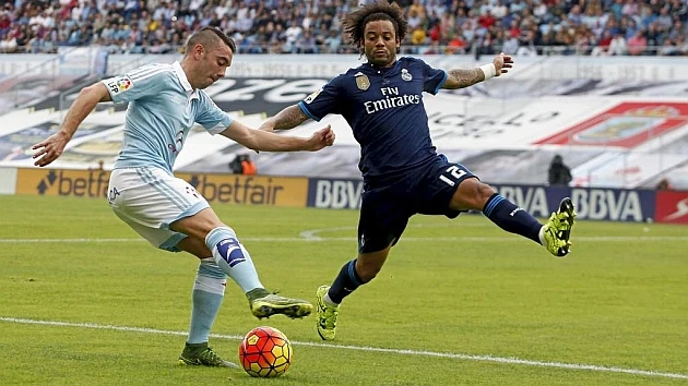 Aspas jugando contra el Madrid. Aspas jugando contra el Madrid.