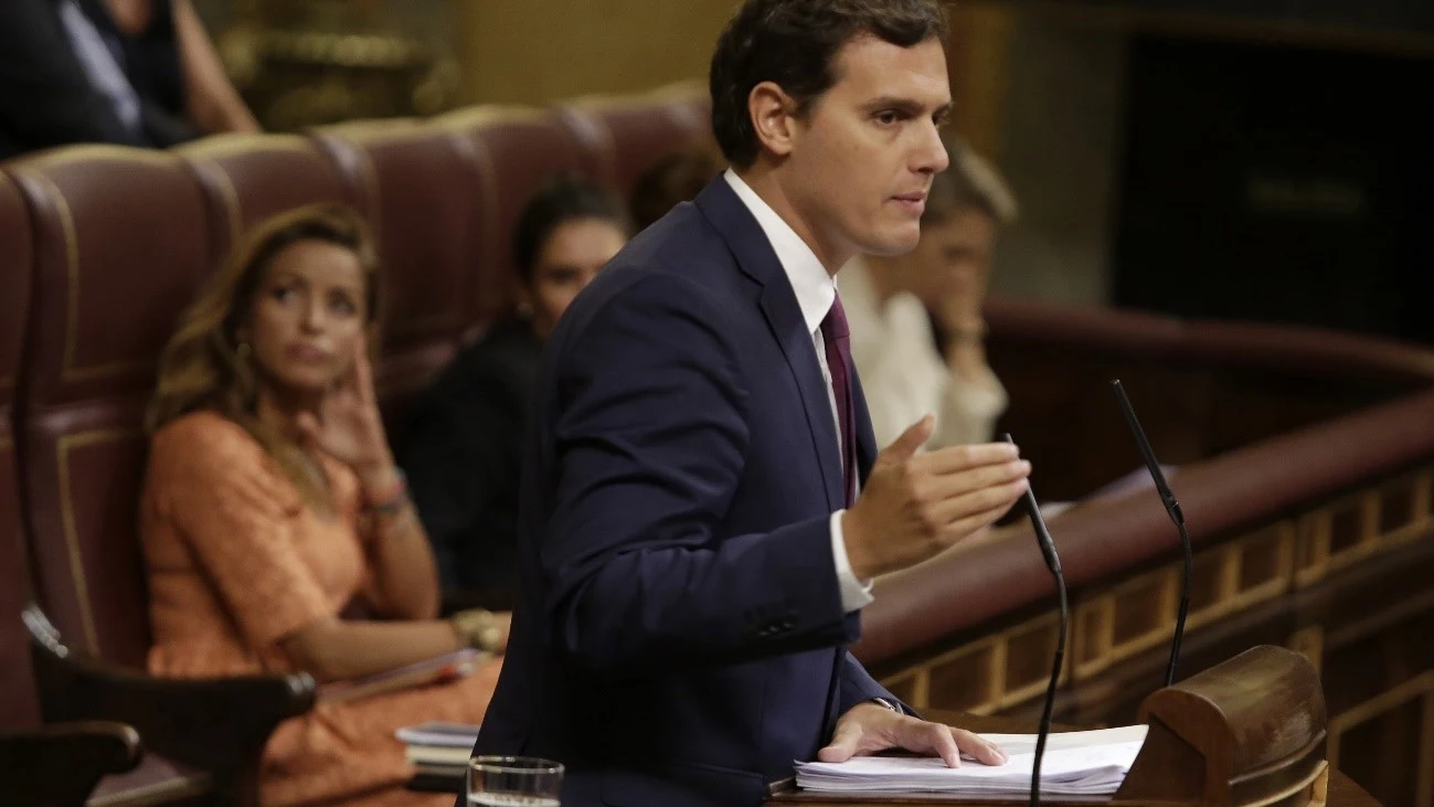 Albert Rivera, presidente de Ciudadanos, en el Congreso de los Diputados