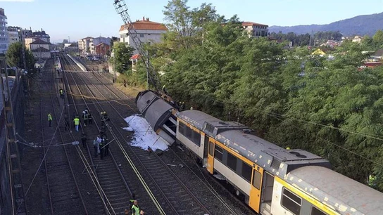 Imagen del accidente de tren en O Porriño Imagen del accidente de tren en O Porriño