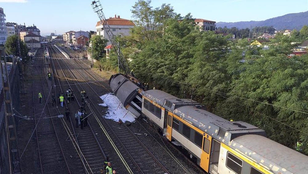 Imagen del accidente de tren en O Porriño