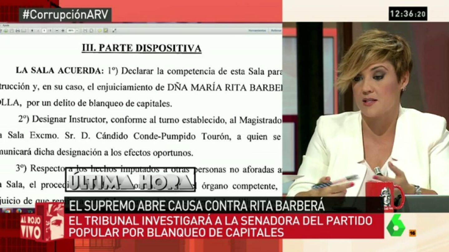 Cristina Pardo: "El PP dice que en realidad Rita no est&aacute; imputada, sino investigada, as&iacute; que esperar&aacute;n para actuar" 