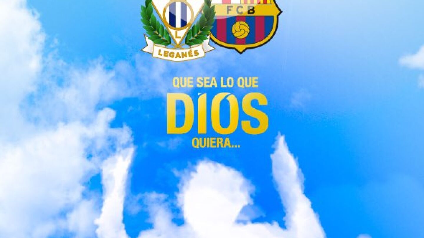 Cartel promocional Legan&eacute;s-FC Barcelona
