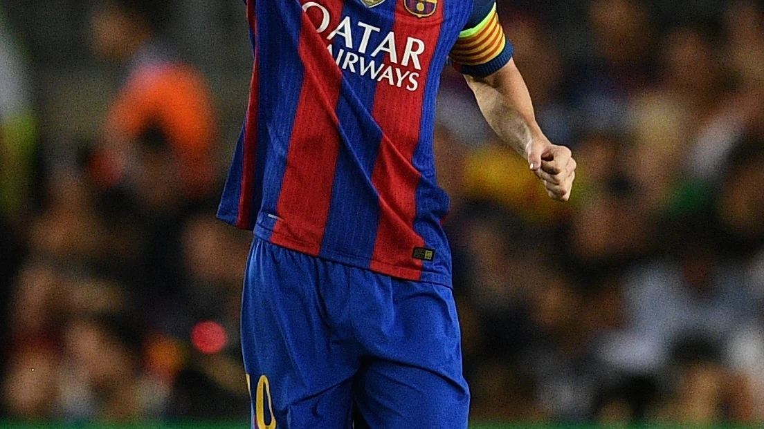 Leo Messi celebra un gol con el Barça Leo Messi celebra un gol con el Barça