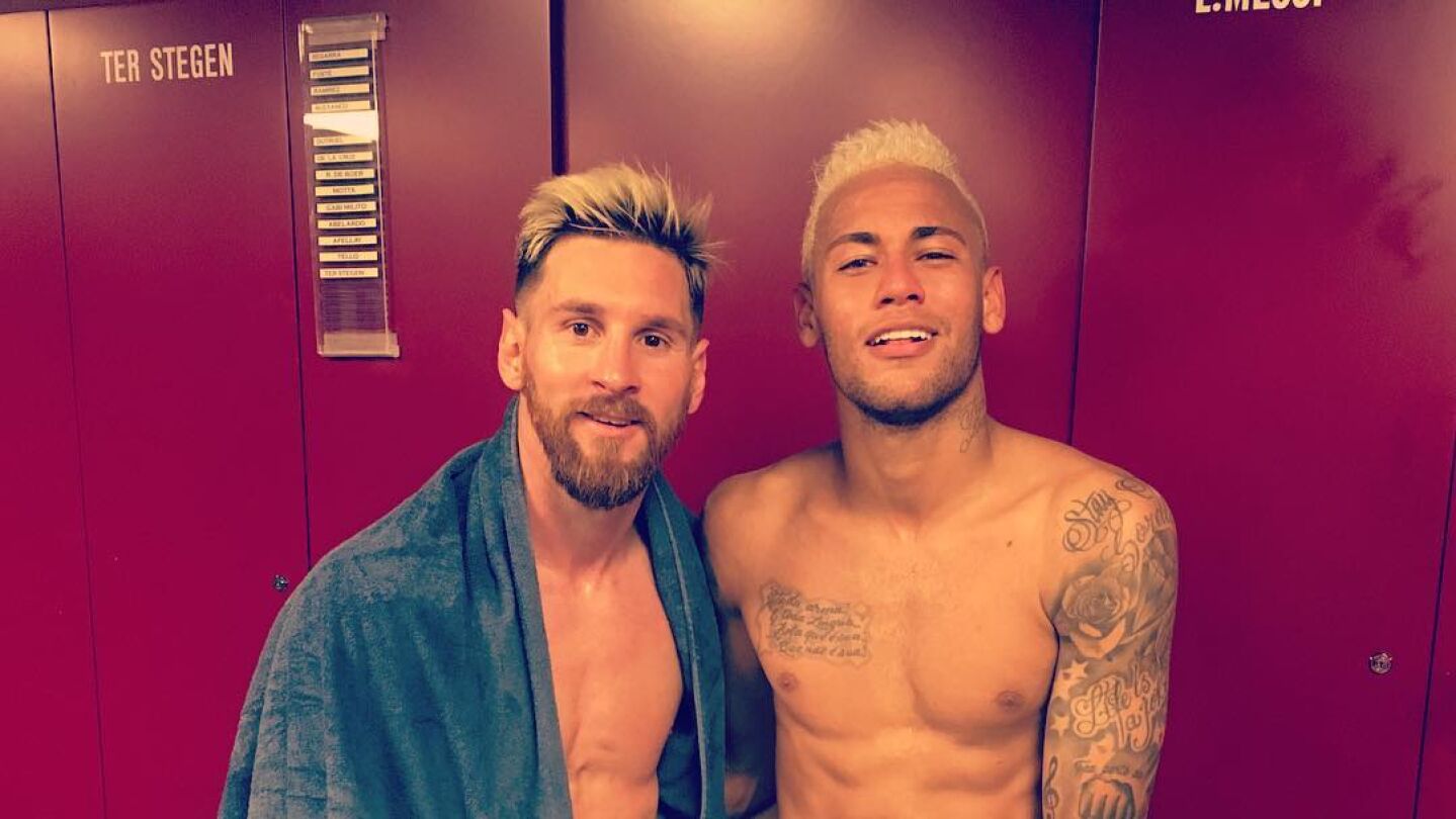 Neymar y Messi homenajean a Bola de drag&oacute;n
