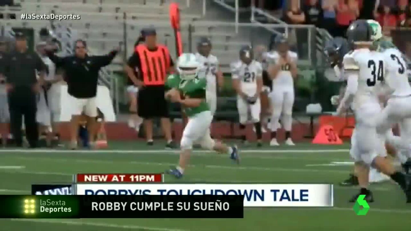 Un chico con s&iacute;ndrome de Down hace un 'touchdown' y se lo dedica a su madre.