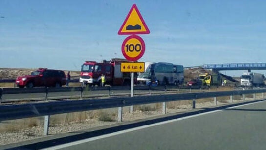 El accidente en la A-15 a su paso por Adradas, Soria.