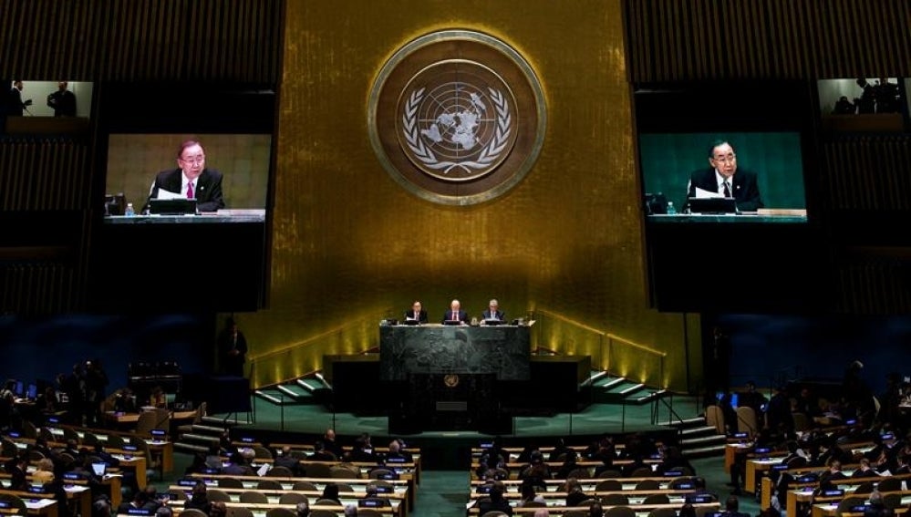 El secretario general de las Naciones Unidas, Ban Ki-moon, durante una cumbre