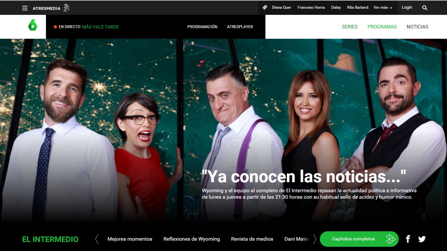 El Intermedio, con el Gran Wyoming y Sandra Sabat&eacute;s